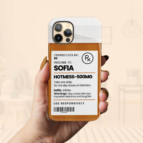 Personalized Funny Prescription Pill Bottle iPhone Case